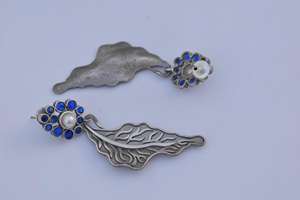 Venta caliente última tendencia hecha a mano de plata se parecen a la piedra de latón pendiente de perno para niñas y mujeres - Product Image 3