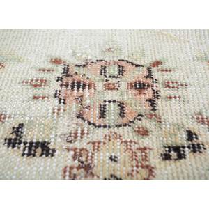 Tapis vintage en laine ivoire noué à la main, motif médaillon abstrait rectangulaire en jute pour la maison, le salon, la chambre, le couloir Pae-3253 - Product Image 3