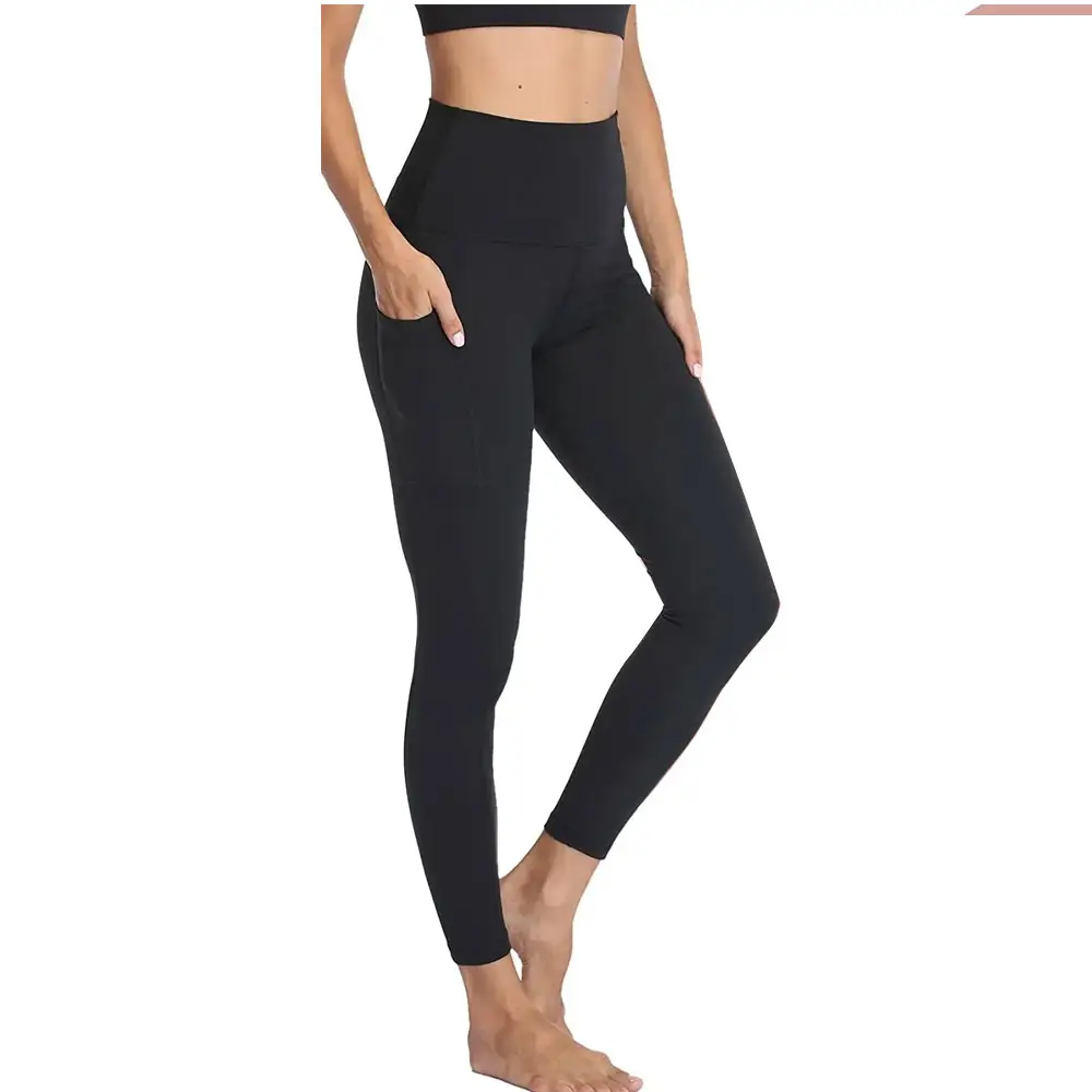Gym Polyester Spandex Blissed Fitness Broek Custom Logo Hoge Taille Naadloze Oefening Yoga Legging Met Zak Voor Vrouwen