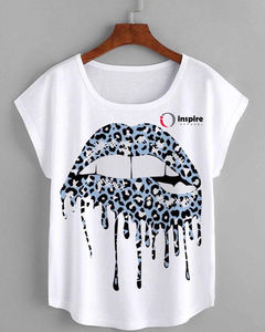 Nueva moda de lujo 100% algodón puro dibujos animados personalizados de talla grande 3D estampado marca mujeres diseñador camisetas por Inspire Apparel - Product Image 4