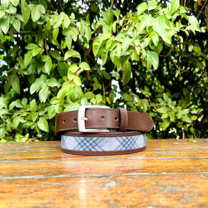 Ceinture en cuir véritable à carreaux Gaucho, boucle à ardillon argentée, couture de qualité supérieure, fabrication artisanale, largeur de 35 mm, couleur et taille personnalisables - Product Image 3