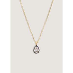 Kinn Studio Women's Clara Black Rhodium 14k <b>Solid</b> <b>Gold</b> Pear Diamond <b>Pendant</b> Necklace - Product Image 1