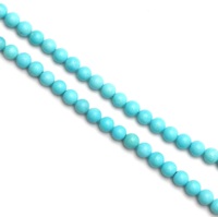 Perles de pierres précieuses bleues lisses en turquoise naturelle d'Arizona, pierres rares Sleeping Beauty, perles en vrac, évaluation tierce, 3 mm 3,5 mm Coszcatl