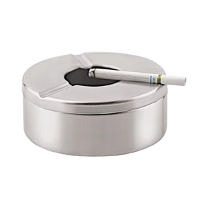 Cenicero de Acero Inoxidable de Diseño Clásico Moderno con Tapa, Accesorio Duradero para Fumar - Product Image 1
