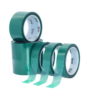 OEM Adhesive Tape Factory High Temperature Silicone Light Green PET Polyester Tape Sticker