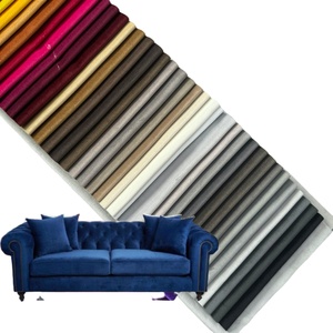 100% <span class=keywords><strong>Polyester</strong></span> <span class=keywords><strong>Twill</strong></span> kết cấu chống vết nhung sofa vải dệt kim sợi dọc Hà Lan đồng bằng nhung bọc vải cho sofa - Product Image 2