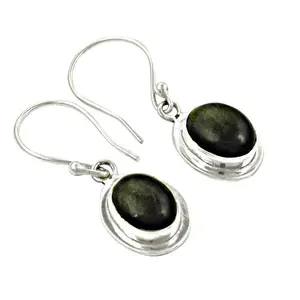 Boucles d'oreilles pendantes en argent 925 avec pierre verte pour femmes, idée cadeau tendance - Product Image 3