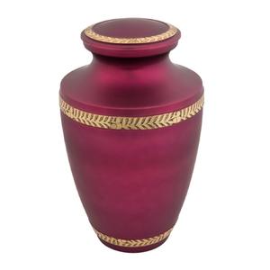 Urnas de cremación para adultos de latón de alta calidad con banda de grabado, urnas funerarias de Metal con acabado Gris dorado y plateado para cenizas humanas - Product Image 5