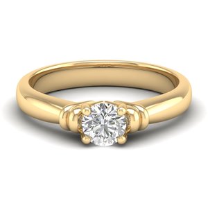 Bague de fiançailles ou de promesse REYES, magnifique, en or massif 14 carats, avec moissanite ronde de 0,5 carat, certifiée GRA, bijoux fins pour femmes - Product Image 6