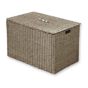 กล่องเก็บของสานจากหญ้าทะเลคุณภาพสูง ฝาปิดด้วยหญ้าทะเล กล่องเก็บของสานจากฟางหญ้าทะเล กล่องเก็บของสานจากราฟเฟีย สำหรับจัดระเบียบบ้าน - Product Image 1