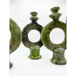 Tazón de Cerámica Artesanal Marroquí Tamegroute con Esmalte Verde, Artesanía Bereber Vintage, Decoración para el Hogar, Regalo - Product Image 1