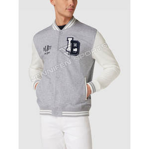 Parches bordados de chenilla personalizados, chaqueta universitaria de tela polar, forro polar de concha, Mangas de cuero, cierre de botón, forro interior - Product Image 3