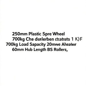 Roue de rechange en plastique de 250 mm, capacité de charge de 700 kg, diamètre d'axe de 20 mm, longueur de moyeu de 60 mm, roulettes BS - Product Image 3