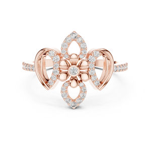 แหวนหยดน้ำเพชรทรงกลมสีเหลืองทอง 14K สำหรับผู้หญิง |   ชุดลำลองประจำวัน |   เพชรที่เพาะเลี้ยงใหม่ - Product Image 2