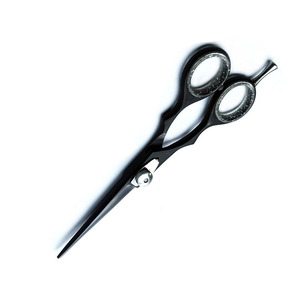 Ciseaux de salon de beauté avec vis amovible et repose-doigts, vente en gros de ciseaux de coupe de cheveux de salon, lame droite en acier métallique - Product Image 3