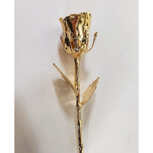 Flor decorativa moderna chapada en oro rosa de 24 K calidad superior rosa de oro de 24 K para fiestas de boda eventos uso a bajo precio - Product Image 6