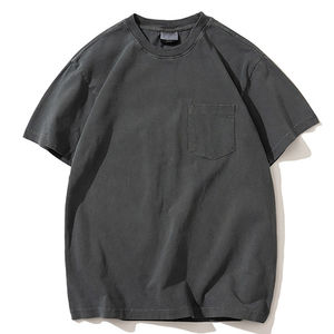 Logotipo personalizado Vintage desgastado lavado ácido de gran tamaño hombres mujeres camiseta pantalones cortos conjunto 100% algodón Unisex lavado camisetas para veranos - Product Image 2