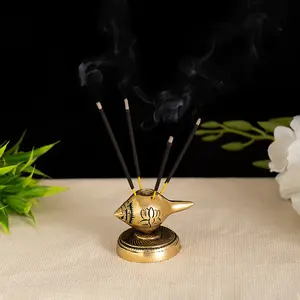 Soporte de Incienso de Latón con Forma de Shankh para Agarbatti y Dhoop, Marca CI, Origen Delhi, Uso en el Hogar y la Oficina, Venta Caliente, Popular - Product Image 3