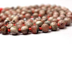 Comprar hecho a mano artista indio bohemio 6 mm Rosa Rodocrosita 108 anudado Mala cuentas de oración 108 collar de cuentas para regalos fiestas - Product Image 5