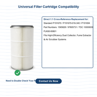 Nouvelle cartouche filtrante pour dépoussiéreur industriel 13,84x26 MERV 12, robuste, 181 plis, élément filtrant d'air, remplace P191670
