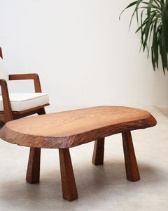 Mesa de Centro Redonda de Estilo Moderno con Borde Natural, Escultura de Animal Realista, Hecha a Mano, Arte Natural Coleccionable, de HF Industries - Product Image 5