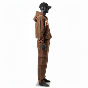 ชุดวอร์มลำลองแบบมีฮู้ด ผ้าฝ้าย 100% ระบายอากาศได้ดี ไซส์ใหญ่พิเศษ ทรงปกติ คุณภาพสูง สำหรับทุกเพศ  ลายแถบข้าง  ไซส์ XXL  แบบสั่งทำได้ - Product Image 4