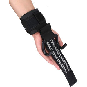 Correas de Muñeca Resistentes para Levantamiento de Pesas con Ganchos para Dominadas, Neopreno y Goma, Negras, Gimnasio y Entrenamiento de Fuerza - Product Image 4