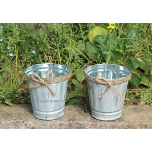 Macetas de Metal populares, macetas de flores de forma redonda, jardín de granja con acabado rojo, maceta de flores decorativa para exteriores - Product Image 4