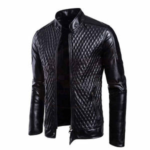 2024 Veste en cuir à manches longues pour hommes High Street Design avec logo personnalisé col montant Biker tenue décontracté pour l'hiver bas prix - Product Image 2