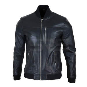 Blousons d'aviateur en cuir de qualité supérieure pour hommes Veste à fermeture éclair Col montant dans toutes les couleurs Tailles Vestes d'hiver en cuir pour hommes - Product Image 3