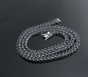 3mm Black <b>Tennis</b> Color <b>Necklace</b> for Women's Fashion Jewelry Round Diamond Cut Chain Bracelet and <b>Necklace</b> - Product Image 4