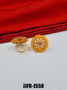 Anillo de dedo de moda de aleación exclusiva para mujer, joyería llamativa de diseñador ajustable, boda, fiesta nupcial, informal, étnico, venta al por mayor - Product Image 4