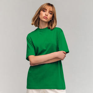 T-shirt pour femme en coton 100% et polyester, surdimensionné, ample, compressé, écologique, à séchage rapide, à épaules tombantes, pour l'été - Product Image 2