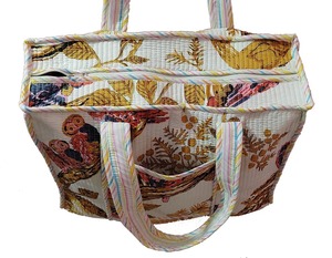 Bolsa de viaje grande de algodón hecha a mano, bolso de mano acolchado, bolsas de lona, mayorista de fabricante - Product Image 4