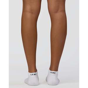 Performance Knitted <b>Ankle</b> <b>Socks</b> for Athletes-Breathable Compression Sweat-Wicking <b>White</b>-Black - Product Image 2