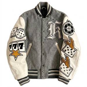 Chaqueta Varsity Personalizada para Hombre, Estilo Béisbol Vintage, Cierre de un Solo Botón, Tejido Chenille, Cuero, Bordado en Caliente, Invierno - Product Image 4