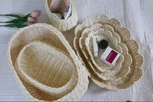 Cesta de mimbre decorativa hecha a mano, venta al por mayor, organizador ligero duradero respetuoso con el medio ambiente, perfecto para sala de estar - Product Image 4