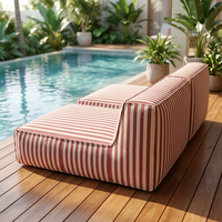 Chaise longue d'extérieur minimaliste DISEN, chaise longue en tissu, chaise longue d'extérieur imperméable, canapé d'extérieur