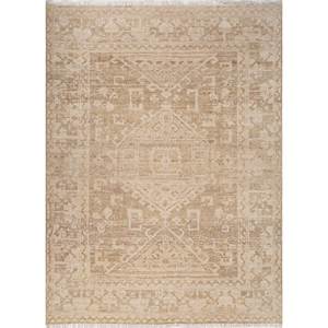 Alfombras de Lana Anudadas a Mano Erbe, Color Beige Marrón AKWL-1604, para el Hogar, Diseño de Medallón Rectangular Tipo Rompecabezas, para Sala de Estar, Pasillo, Entrada - Product Image 1