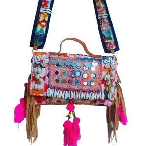 2023 Ladies Luxury Vintage Banjara Bag Custom Embroidered Clutch Evening Shopping Ladies Fashion Shoulder Bags-Cotton Wholesale - Product Image 1