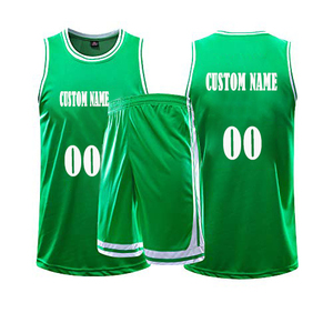 Ensemble de maillot et short de basketball 2 pièces respirant, anti-transpiration, antibactérien, écologique, grande taille, personnalisé, pour athlètes - Product Image 1