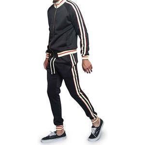 ชุดกีฬาผู้ชายน้ำหนักเบามีซิปด้านหน้าแจ็คเก็ตและยางยืดสำหรับฝึกซ้อมจ๊อกกิ้งสไตล์ g สีดำ - Product Image 5