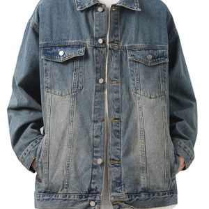 Vente chaude de la saison, veste en jean d'hiver pour homme, coupe ample, couleur unie, grande capacité, style décontracté, vêtement d'extérieur polyvalent - Product Image 3