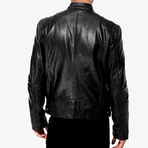 Custom Made Racer Hommes Veste En Cuir Véritable Peau De Mouton Moto Biker Noir Haute Qualité Personnalisé Brodé Marque Vestes - Product Image 4