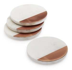 Sous-verres en marbre résistant à la chaleur nouvellement conçus Sous-verres en marbre incrustés en laiton de meilleure qualité Sous-verres en marbre pour la maison et la cuisine - Product Image 1