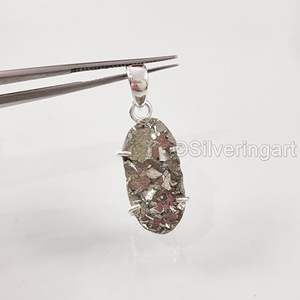 Colgante de Pirita Natural para Mujer, Poder Atrae Dinero, Regalo de Navidad, Joyería Hecha a Mano, Colgante de Plata de Ley 925 - Product Image 3