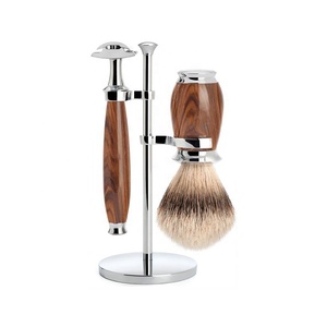 Shave Edge Men's Stainless Steel Silvertip Badger 3-Piece Shaving Set Razor Stand Custom Color Lightweight Durable Personal <b>Care</b> - Product Image 1
