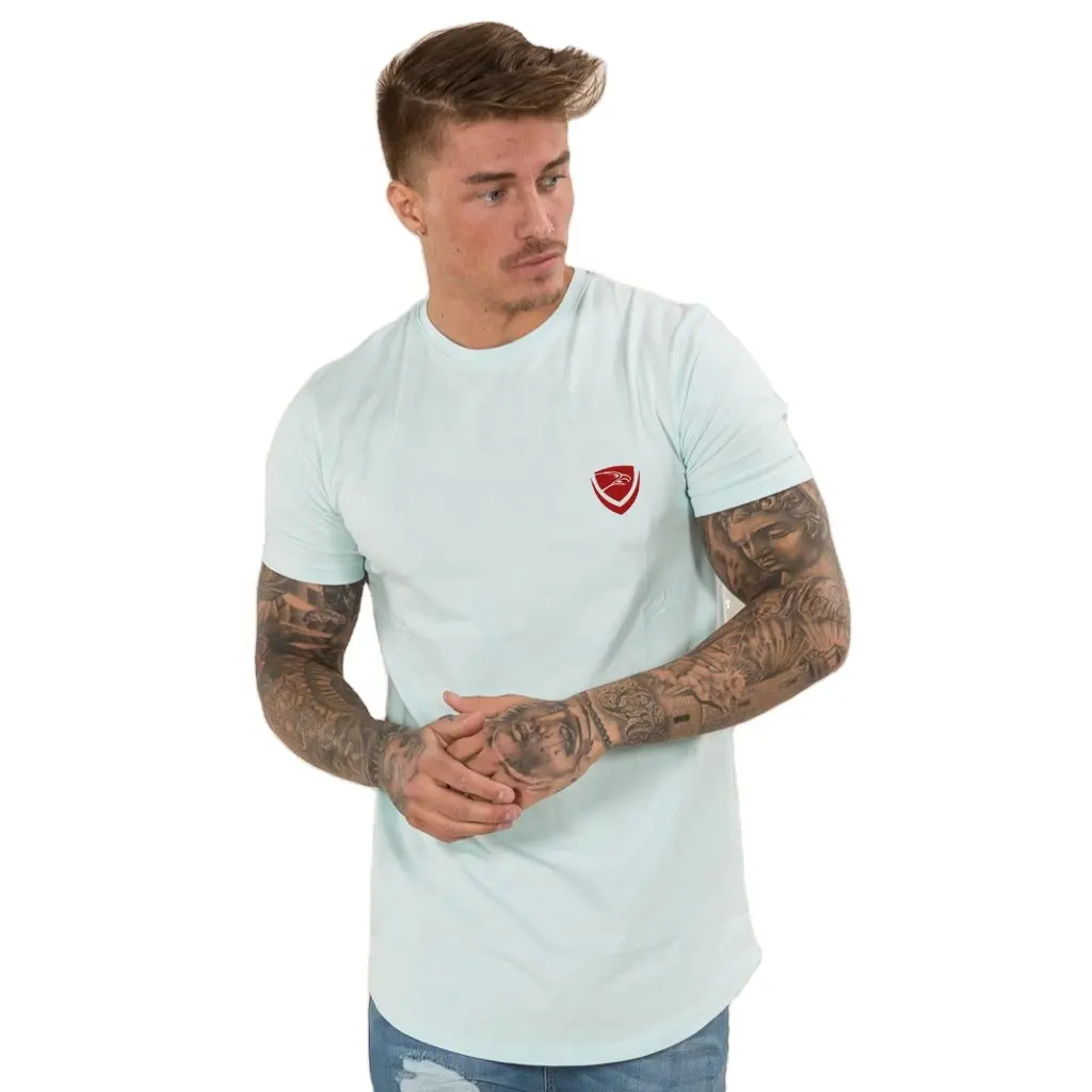 Camiseta de algodão de manga curta masculina casual de verão em branco tecido o pescoço camisas polo estampadas de malha