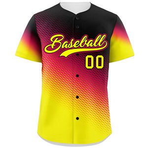 Ropa Deportiva al por Mayor, Jersey de Béisbol Transpirable de Talla Grande con Sublimación Personalizada, Cuello Redondo Unisex con Costuras Personalizadas, 100% - Product Image 3