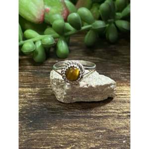 Navajo Handcrafted Tigers Eye Sterling <b>Silver</b> Statement <b>Ring</b> for <b>Men</b> Oval Cut Natural Gemstone - Product Image 1